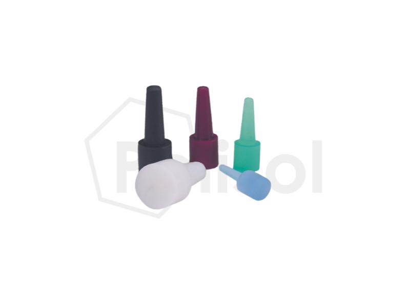 Tapón cónico de silicona con valona